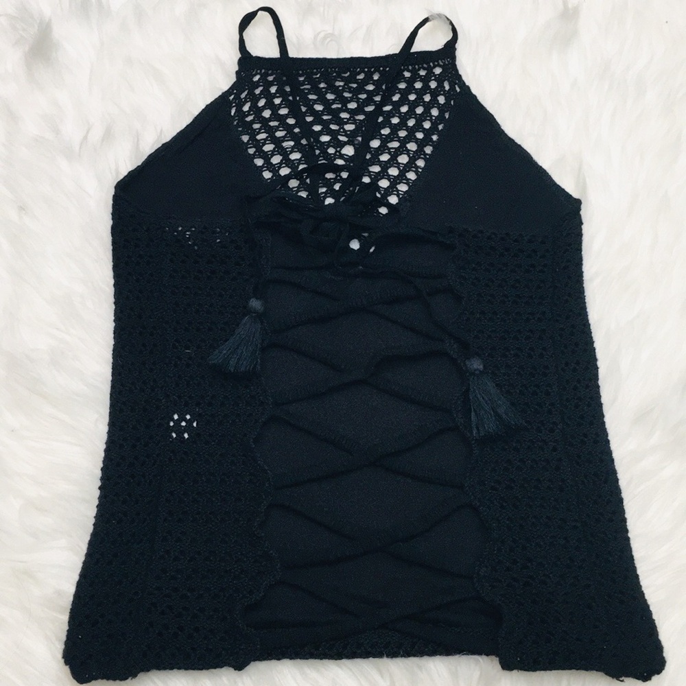 Knitted open back top